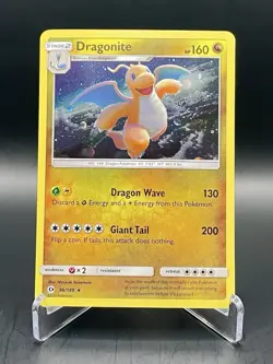 Dragonite 96/149 **SWIRL** Cosmos Holo Rare Sun & Moon Promo Pokemon TCG NM/M - Image 1