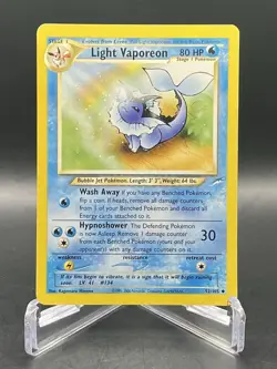 Light Vaporeon 52/105 Neo Destiny (2002) Uncommon Vintage WOTC Pokemon MP - Image 1