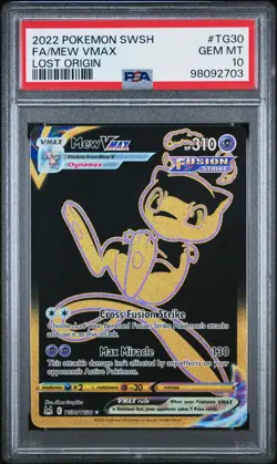 2022 POKEMON SWORD & SHIELD LOST ORIGIN #TG30 FULL ART/MEW VMAX PSA 10 - Image 1