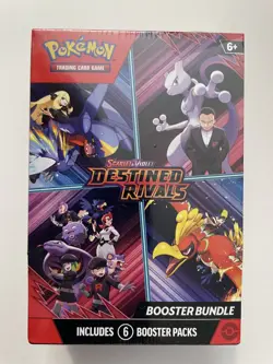 Pokemon TCG Scarlet & Violet Destined Rival 6 Booster Pack Bundle Factory Sealed - Image 1