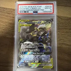 PSA 10 - 2019 POKEMON SM BLACK STAR PROMO #SM192 FA/LUCARIO & MLMTL.GX P - Image 1