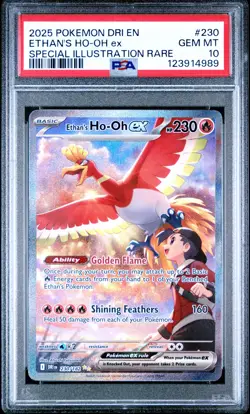 2025 POKEMON DRI EN-DESTINED RIVALS #230 ETHAN'S HO-OH EX PSA 10 - Image 1