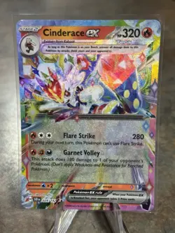 Pokemon TCG Stellar Crown Cinderace ex Double Rare Holo 028/142 NM - Image 1