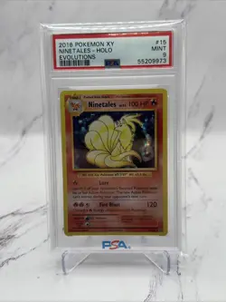 2016 POKEMON XY EVOLUTIONS NINETALES HOLO #15 RARE - PSA 9 (MINT) - Image 1