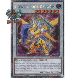 Yugioh! 1x Power Tool Dragon RA04-EN135 Platinum Secret Rare 1st Ed NM - Image 1