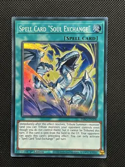 Yugioh - Spell Card “Soul Exchange” - INFO-EN100 - Super Rare - 1st Ed - M/NM - Image 2
