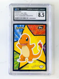 1999 Pokemon Topps Charmander Sticker/Puzzle Card CGC 8.5 NM/Mint+ - Image 1