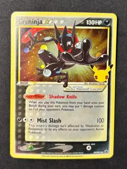 Pokemon Card TCG - Greninja Gold Star SWSH144 Black Star Promo Celebrations NM - Image 1