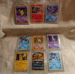 Lot of 9 Pokemon Card Charizard Pikachu Gyarados Entei Mewtwo Suicune Dark Sylve - Image 1