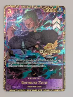 One Piece Card Roronoa Zoro 2025 Top 16 Regional Championship OP09-076 English - Image 3