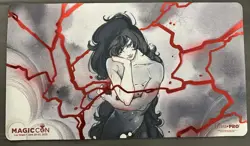 MagicCon Las Vegas 2025 Exclusive Peach Momoko Lightning Bolt FOIL Playmat - Image 1