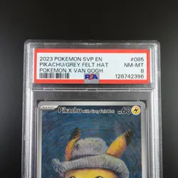 PSA 8 Pikachu with Grey Felt Hat SVP 085 Pokemon Van Gogh Graded Card - Image 2