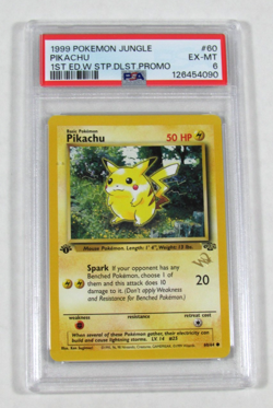 1999 POKEMON JUNGLE PIKACHU 60/64 1ST EDITION W STAMP DUELIST PROMO PSA 6 - Image 1