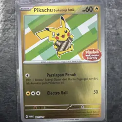 Pikachu Berkemeja Batik HOLO Foil Green V1 Promo 191/SV-P Pokemon Indonesia - Image 1