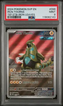 2024 POKEMON SVP EN-SV BLACK STAR PROMO #098 IRON THORNS (PSA 9) - Image 1