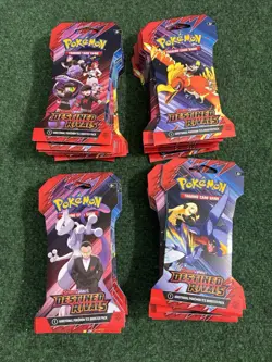 Pokemon Destined Rivals Sleeved Booster Pack Lot of 40 Sealed Packs - Image 1