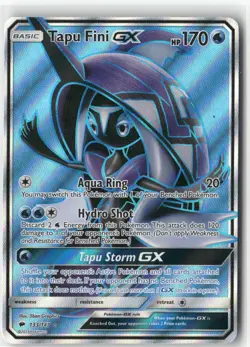 Tapu Fini GX (Full Art), Pokemon SM - Burning Shadows Ultra Rare, 133/147 LP - Image 1