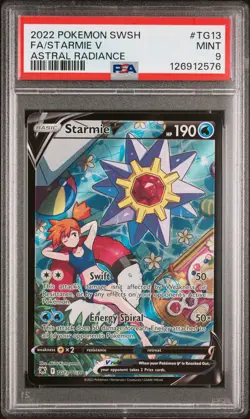2022 POKEMON SWORD & SHIELD ASTRAL RADIANCE #TG13 FULL ART/STARMIE V PSA 9 - Image 1