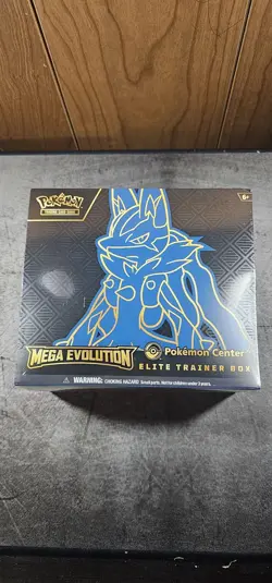 POKEMON CENTER TCG MEGA EVOLUTION SEALED ELITE TRAINER BOX ETB LUCARIO - Image 1