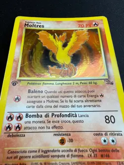 Pokemon Moltres 12/62 Fossil Rara Holo Prima Edizione Wizard ITA Carte Vintage - Image 4