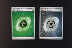 Grass Energy 001 & Metal Energy 008 Holo Shiny Pokemon Card 151 NEAR MINT - Image 1