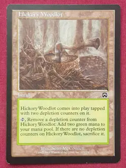 Magic The Gathering MERCADIAN MASQUES HICKORY WOODLOT land card MTG - Image 1