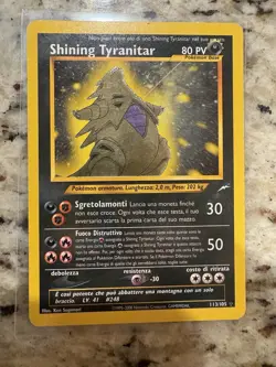 Pokemon TCG Shining Tyranitar Neo Destiny Holo Card 113/105 Unlimited Shiny Rare - Image 1