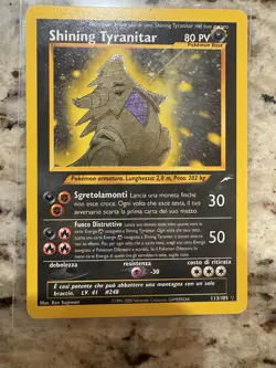 Pokemon TCG Shining Tyranitar Neo Destiny Holo Card 113/105 Unlimited Shiny Rare - Image 3