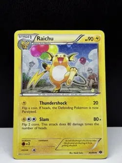 Pokemon TCG Raichu 40/99 Next Destinies Blister Cosmos Holo Bleed Swirl Card - Image 3