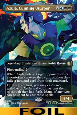 1x - Azula, Cunning Usurper - FOIL BORDERLESS - Avatar: The Last Airbender MTG - Image 1