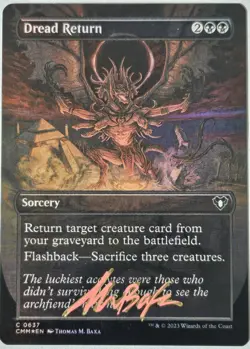 DREAD RETURN BORDERLESS FOIL Thomas M. Baxa ARTIST SIGNED MTG Auto DMR Reanimate - Image 1