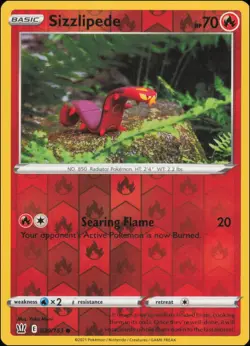 Pokemon - Sizzlipede #029/163 - SWSH05: Battle Styles Reverse Holo - Image 1