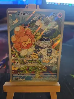 Pokemon TCG Castform Sunny Form Holo Card 195/191 Sv08: Surging Sparks NM - Image 1