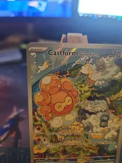 Pokemon TCG Castform Sunny Form Holo Card 195/191 Sv08: Surging Sparks NM - Image 2