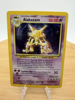 Pokemon Alakazam Base Set 1/102 Holo Rare - Unlimited - Image 1