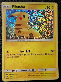 Pikachu 6/12 HP/DMG Confetti Holo Cool Rainbow Art McDonald’s Pokemon Promo! - Image 1