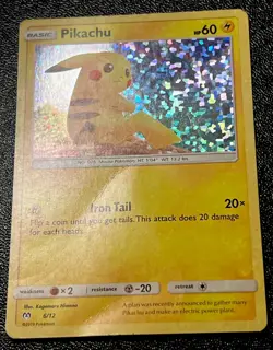 Pikachu 6/12 HP/DMG Confetti Holo Cool Rainbow Art McDonald’s Pokemon Promo! - Image 2