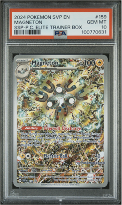 2024 POKEMON SURGING SPARKS POKEMON CENTER ETB PROMO SVP #159 MAGNETON PSA 10 - Image 1