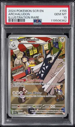 2024 POKEMON SCR EN-STELLAR CROWN ILLUSTRATION RARE #155 ARCHALUDON PSA 10 - Image 1