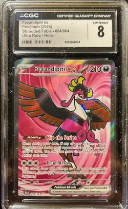 Pokemon 2024 FEZANDIPITI ex Shrouded Fable 084/064 Ultra Rare CGC 8 - Image 2