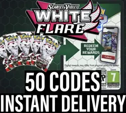 50x White Flare Codes Booster Pokemon TCG Live Pack-INSTANT DELIVERY - Image 1