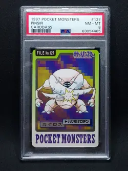 PSA 8 Pinsir - CARDDASS Pocket Monsters 1997 - Japanese Pokemon NM-MT - Image 1