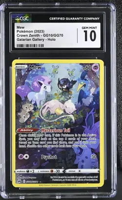 CGC 10 Mew GG10 Crown Zenith Galarian Gallery Holo 2023 Graded Card Pokemon - Image 1