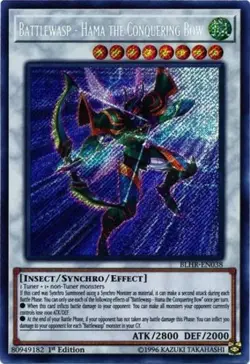 Yugioh! LP Battlewasp - Hama the Conquering Bow - BLHR-EN038 - Secret Rare - 1st - Image 1