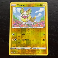 Yamper 074/202 Pokemon Sword & Shield Base Set Reverse Holo Common Card NM - Image 1