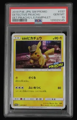 PSA 10 Pokemon Card Detective Pikachu 337/SM-P Japanese L.E.Pamphlet Promo 2019 - Image 1
