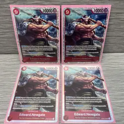 Set of 4 One Piece Card Edward Newgate OP02-004 SR Paramount War English - Image 1