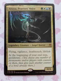 Light Play x 1 Atraxa, Praetors' Voice - Foil Commander 2016 - Image 1