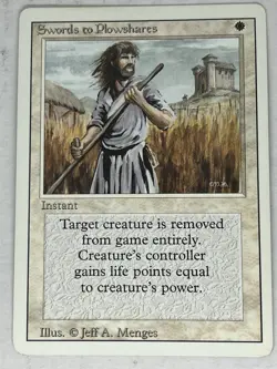 Revised Swords to Plowshares X 2 - MP - vintage MTG - Image 2