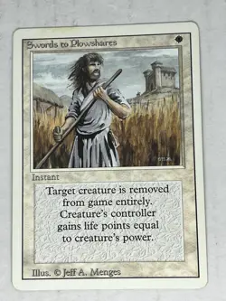 Revised Swords to Plowshares X 2 - MP - vintage MTG - Image 4